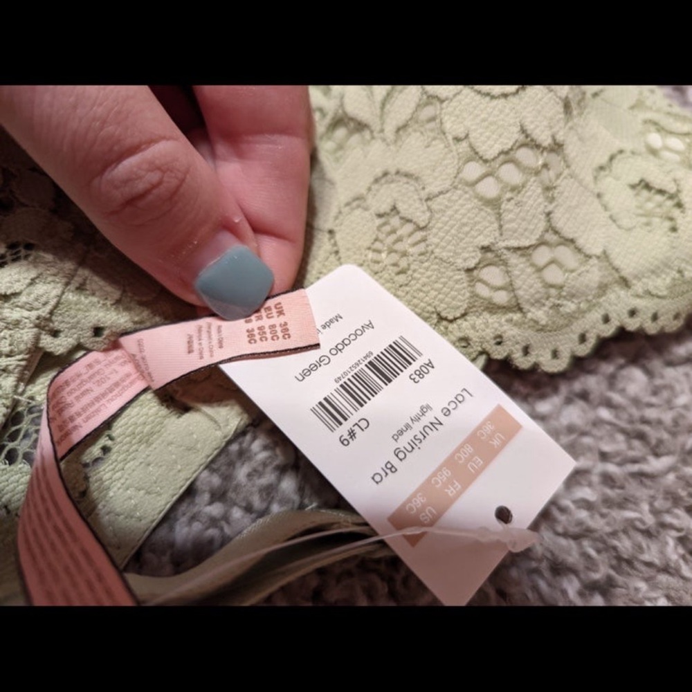 Lace Nursing Bra in Green